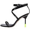 Msgm Woman Sandals Black Size 6 Leather In Nero Scuri