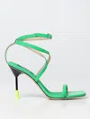 Msgm Patent 100mm Cross-strap Sandals In Green
