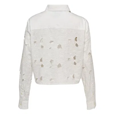 Msgm Sangallo Lace Shirt In Neutral