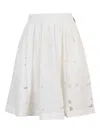 Msgm Cotton Midi Skirt In White