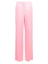 Msgm Satin Trousers With Wide Leg And Pockets