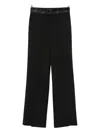 Msgm Satin-trimmed Pants In Black