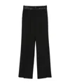 Msgm Straight-leg Pants With Glossy Trim In Black