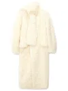 Msgm Scarf-detailing Coat In Neutrals