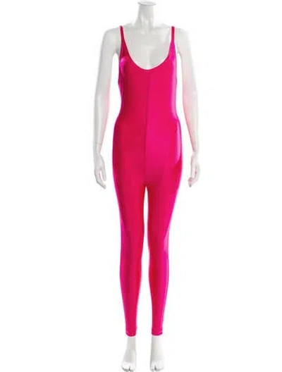 Pre-owned Msgm Scoop Neck Jumpsuit In Orange