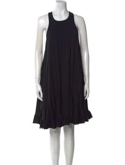 Pre-owned Msgm Scoop Neck Knee-length Dress In Black