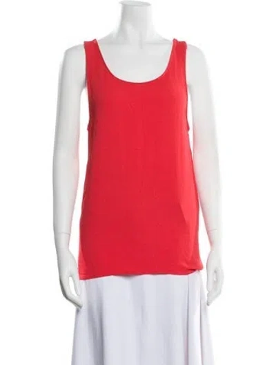 Pre-owned Msgm Scoop Neck Sleeveless Top In Red