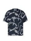 Msgm Scribble-print T-shirt In Blue