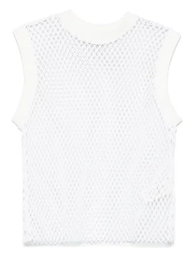 Msgm Semi-sheer Top In White