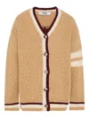 Msgm Sequin Cardigan In Neutral