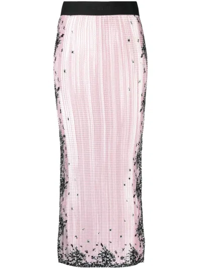 Msgm Bleistiftrock Mit Pailletten In Pink