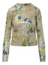 Msgm Sequin-embellished Blouse In Yellow