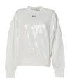 Msgm Sequin Embellished Crewneck Sweatshirt In White