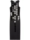 Msgm Embellished Sequin Sleeveless Round Neck Dress In 黑色