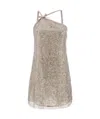 Msgm Gray Sequin Minidress In Nude