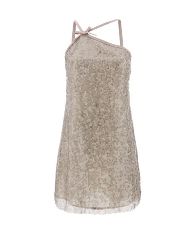 MSGM MSGM SEQUIN-EMBELLISHED SLEEVELESS TULLE MINI DRESS