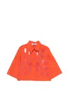 Msgm Sequin-embellished Shirt In Orange