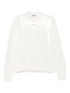 Msgm Long-sleeved Pullover Sweatshirt With Subtle Sequin Embellishment In White