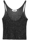 Msgm Sequin-embellished Tank Top In Black