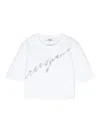 Msgm Sequin-logo Cotton T-shirt In White