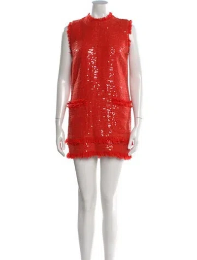 Pre-owned Msgm Sequin Mini Dress In Orange