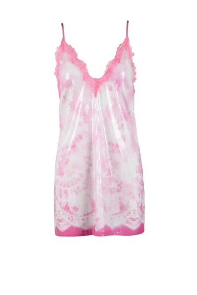 Msgm Sequin Sheath Dress - Pink In Multi