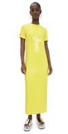 Msgm Sequin Short Sleeve Maxi Dress Broom Yellow In Broom Yellow