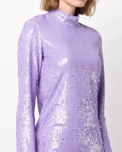 Msgm Sequined Blouse In Lilac In Blue