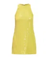 Msgm Sequined Crewneck Mini Dress In Yellow