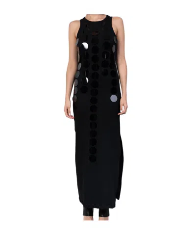 Msgm Sequined Maxi Dress In Black