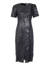 MSGM MSGM SEQUINNED CREWNECK MIDI DRESS