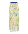 Msgm Multicolor Skirt With Floral Motif And All-over Applied Sequins In Multi