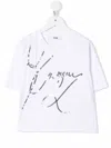 Msgm Sequinned Logo T-shirt In White