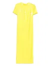 Msgm Sequin Short Sleeve Maxi Dress Broom Yellow In Yellow
