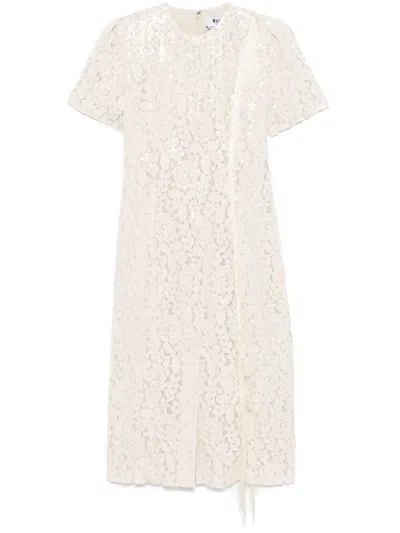 Msgm Sequinned Midi Dress In Beige
