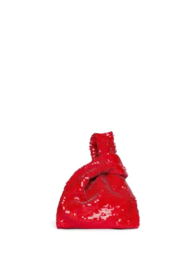 Msgm Sequinned Tote Bag In Red