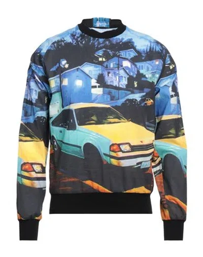 Msgm Seth Armstrong X  Man Sweatshirt Black Size 44 Cotton In Blue