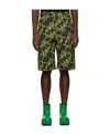 Msgm Shark Chain-print Bermuda Shorts In Green