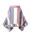 Msgm Sharp-angled Striped Skirt In White
