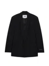 Msgm Shawl-lapel Jacket In Black