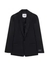 Msgm Shawl-lapel Tailored Blazer In Black