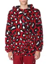Msgm Shearling Jacket In Red