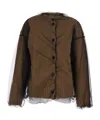 Msgm Sheer Layered Knitted Cardigan In Brown