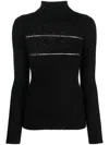 Msgm Knitwear Sweater Organza Insert In Black