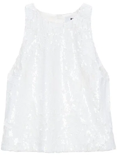 MSGM SHIMMERING SEQUIN SLEEVELESS TOP