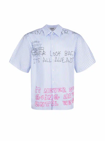 Msgm Shirt In Blue