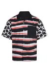 Msgm Mixed-print Poplin Shirt In Black
