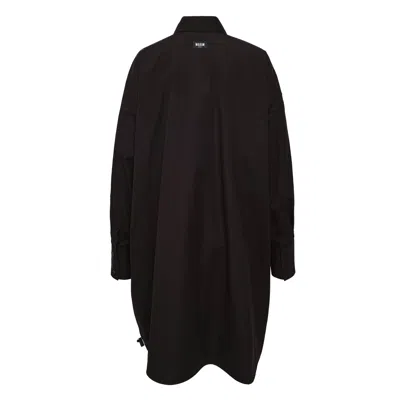 Msgm Shirt Dress In Black