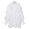 Msgm Oversized Poplin Shirt In White