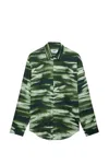 Msgm Abstract-print Long-sleeve Shirt In Green